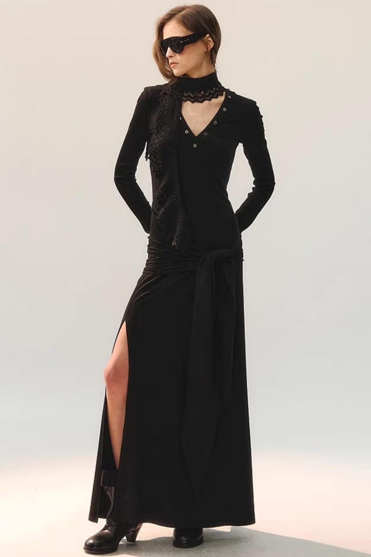 Lace Slit Dress