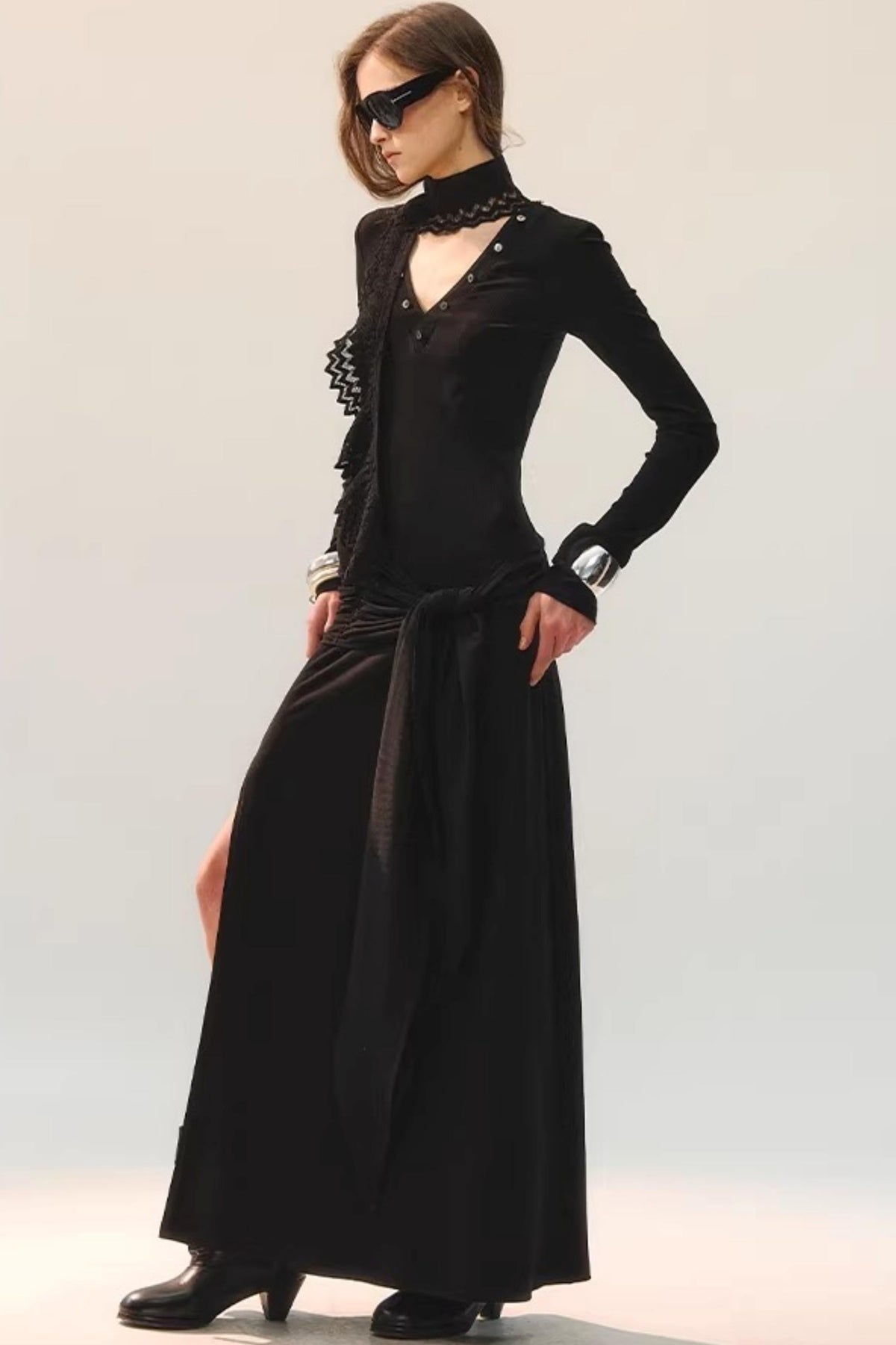 Lace Slit Dress