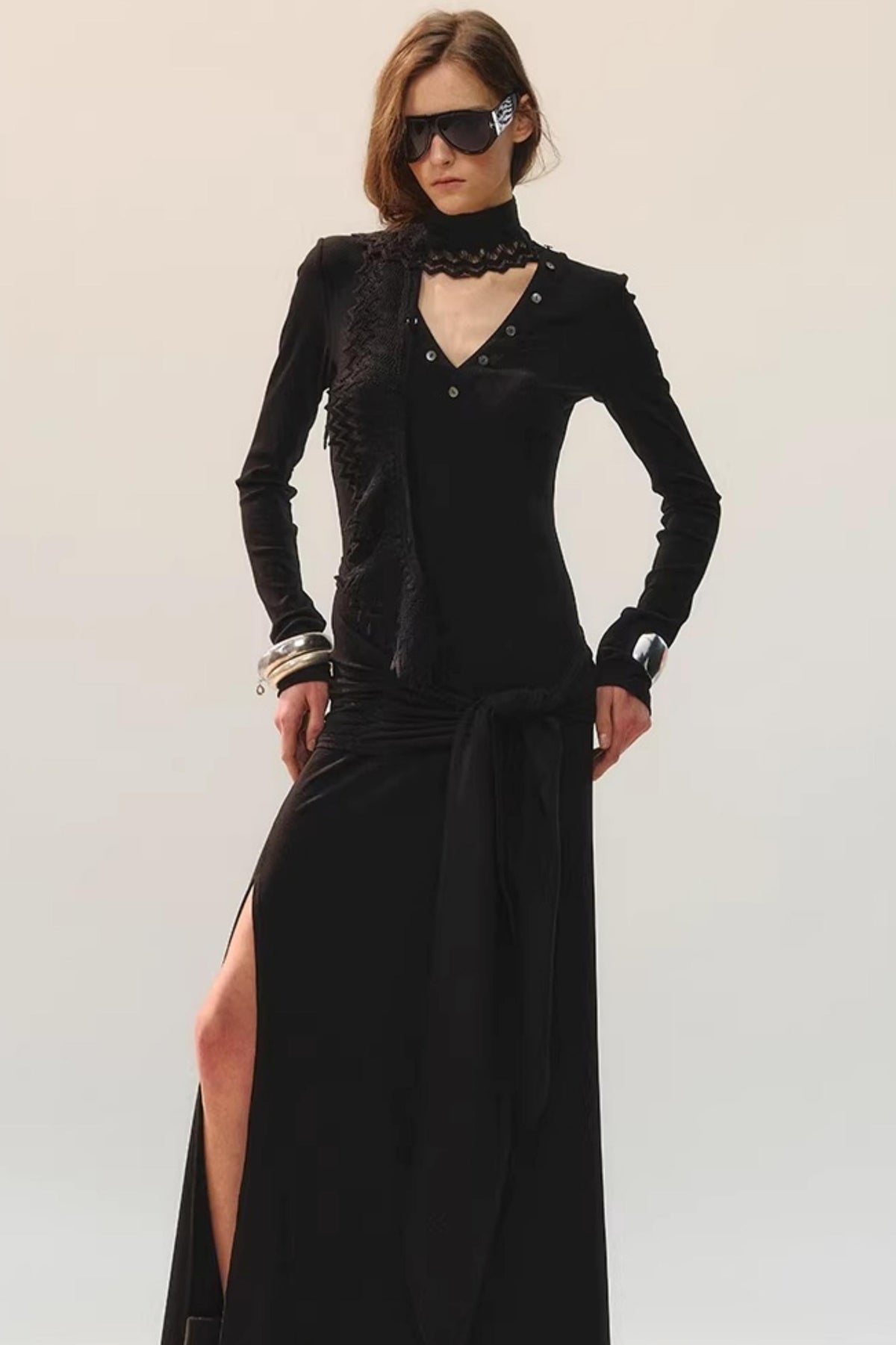 Lace Slit Dress