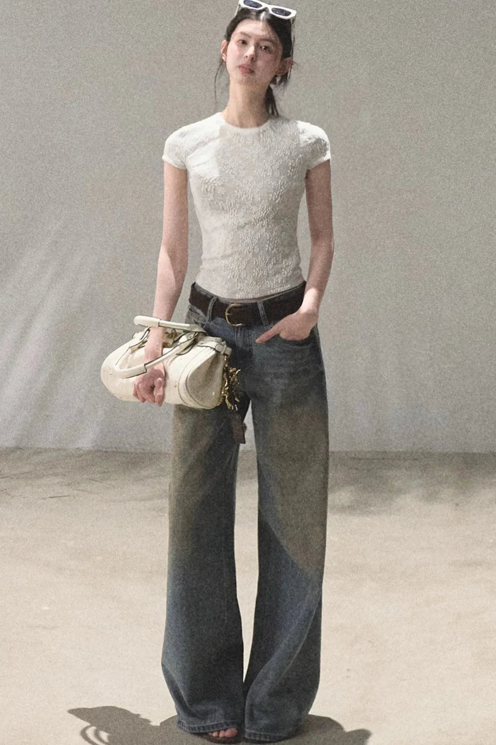 Lace Splice Short Sleeve Top