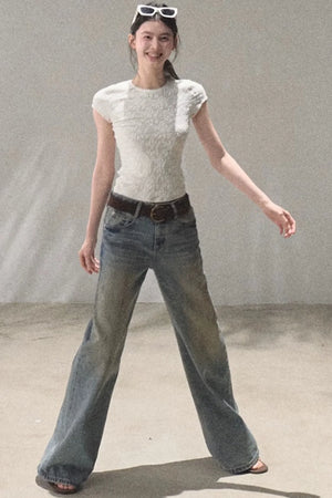 Lace Splice Short Sleeve Top