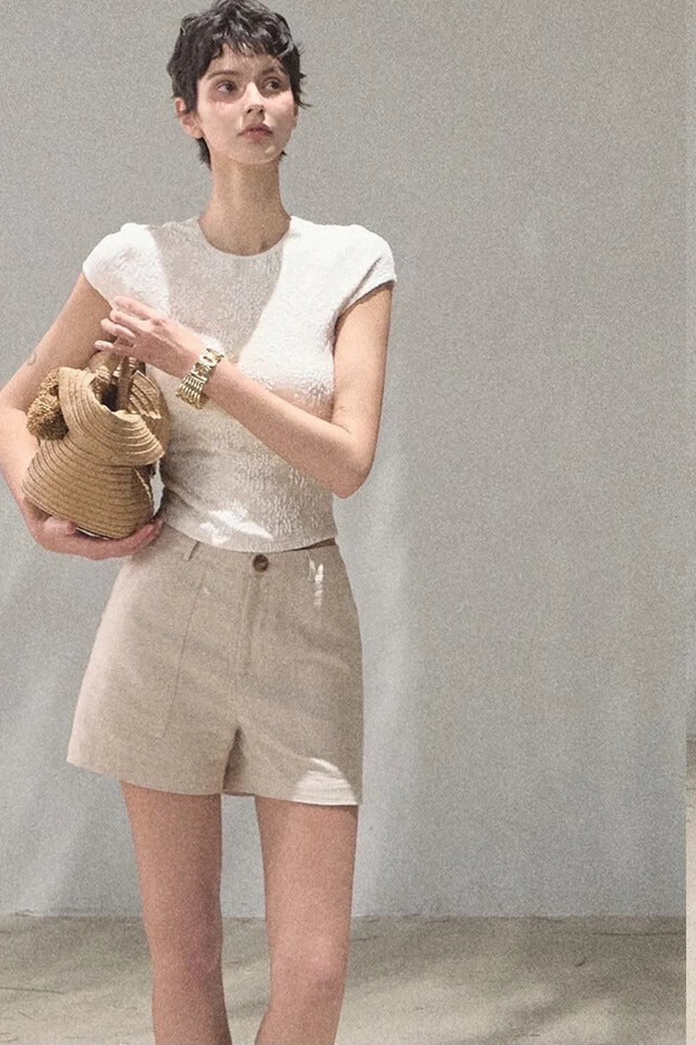 Lace Splice Short Sleeve Top