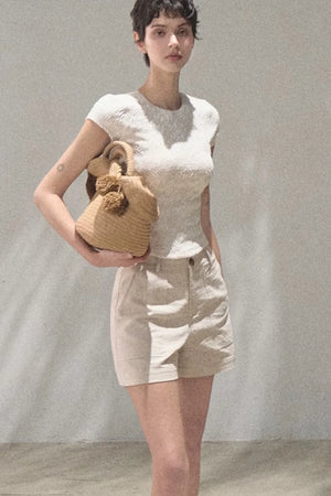 Lace Splice Short Sleeve Top