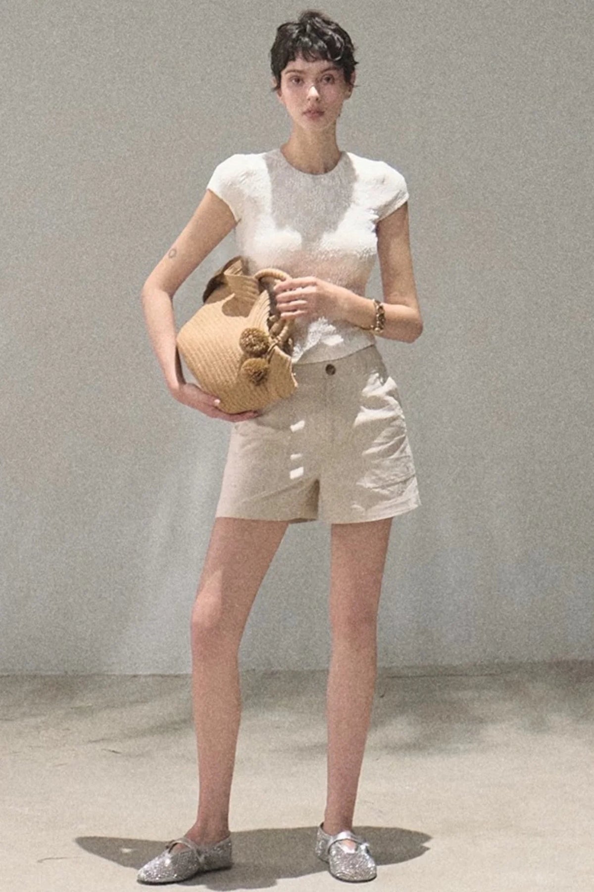 Lace Splice Short Sleeve Top
