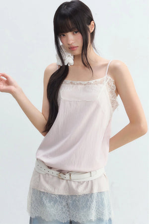 Lace Spliced Layered Camisole