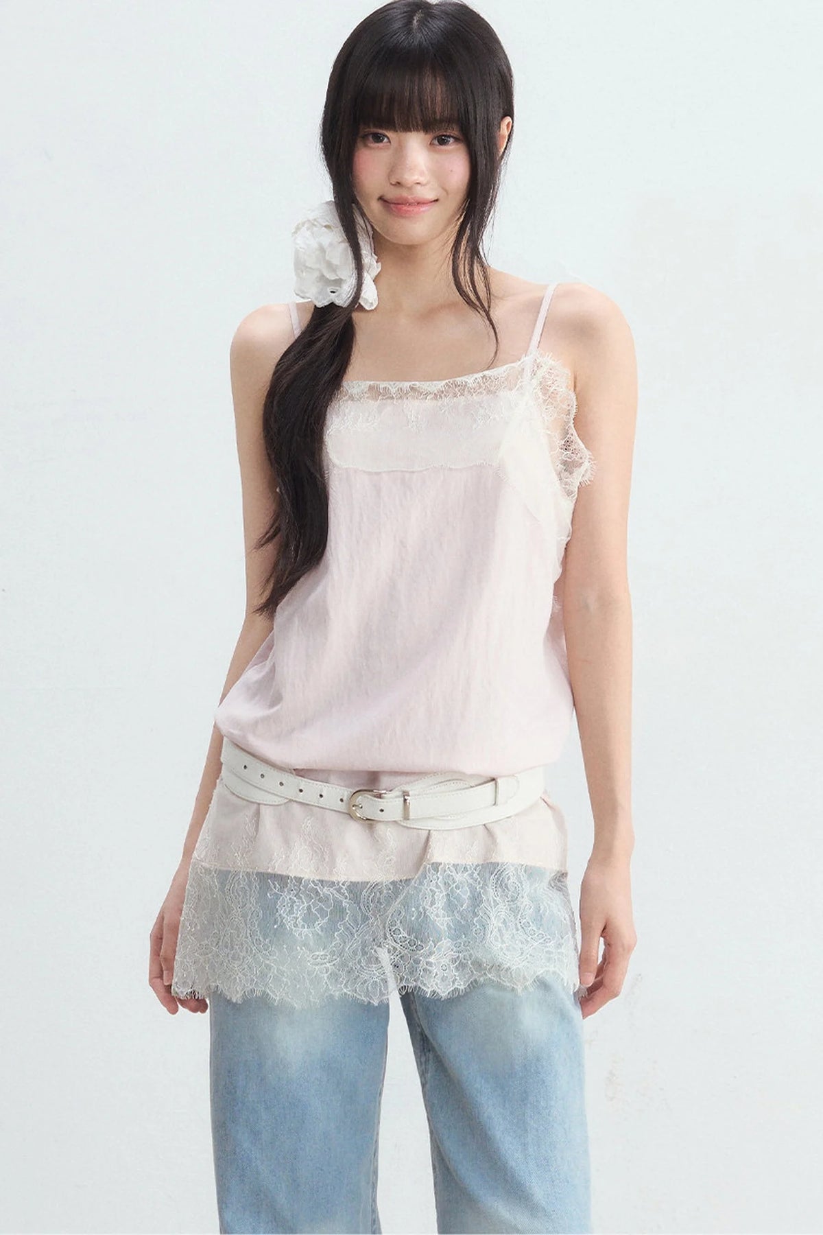 Lace Spliced Layered Camisole