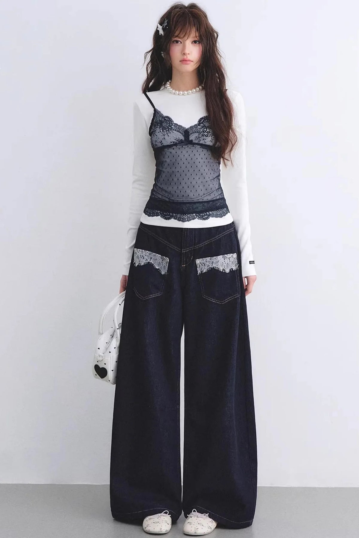 Lace Spliced Vintage Top