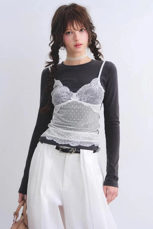 Lace Spliced Vintage Top