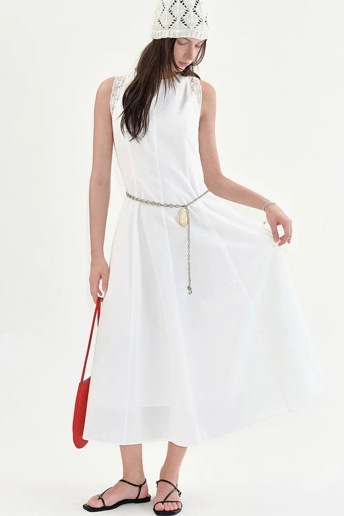 Lace Splicing A-Line Dress