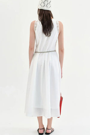 Lace Splicing A-Line Dress