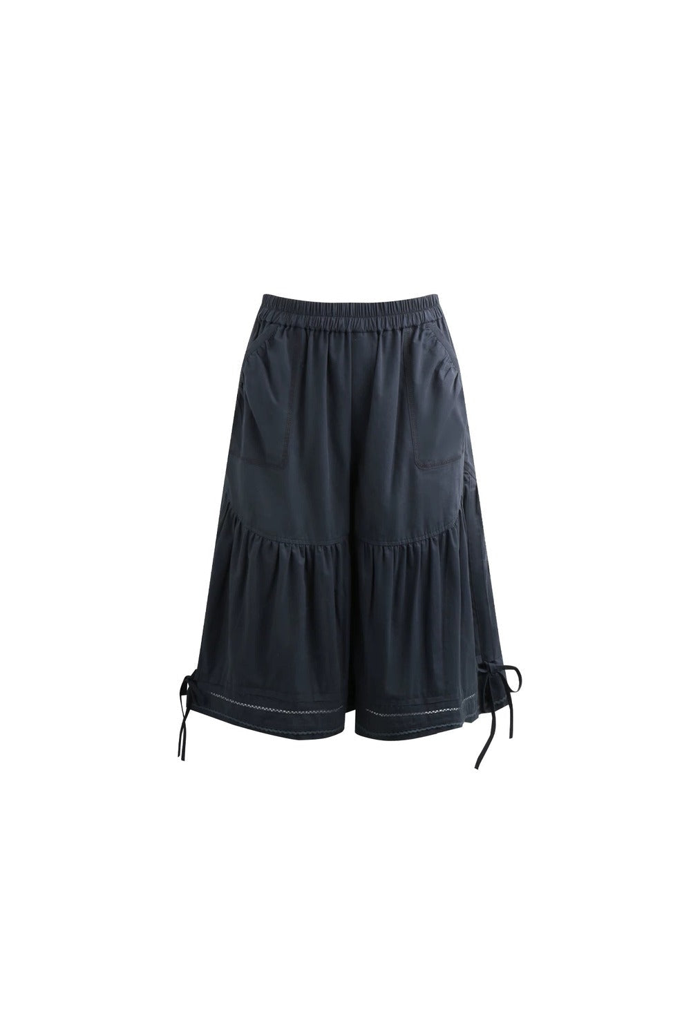 Lace Splicing Wide Leg Cropped Pants
