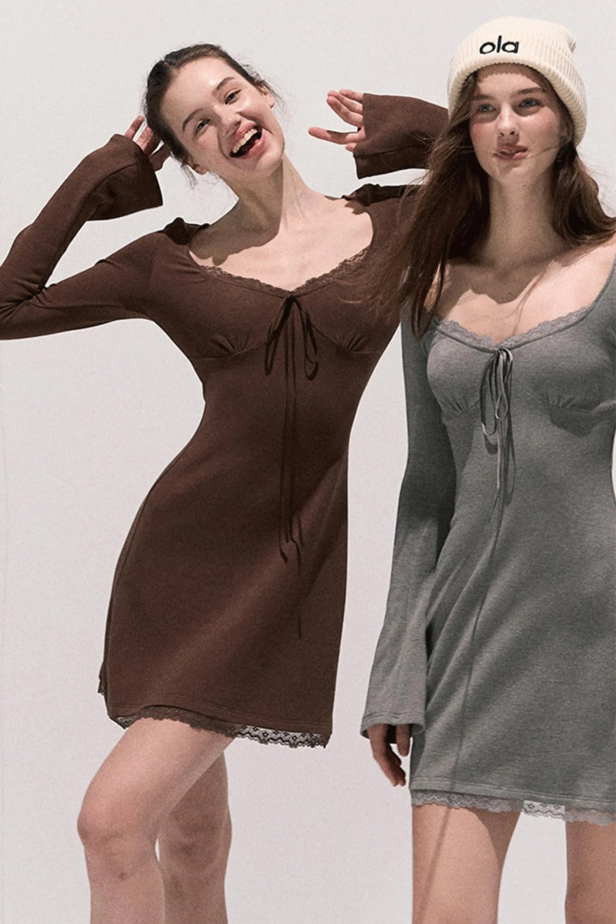 Lace Stitched Knit Waist Dress