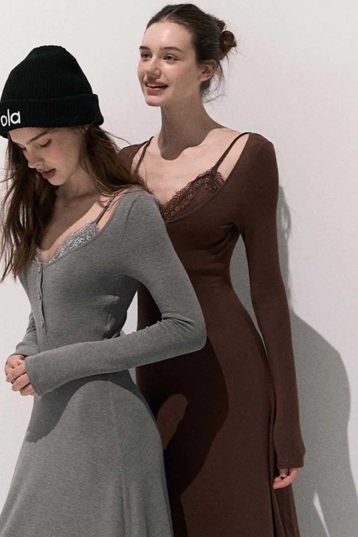 Lace Stitched Knit Waist Dress