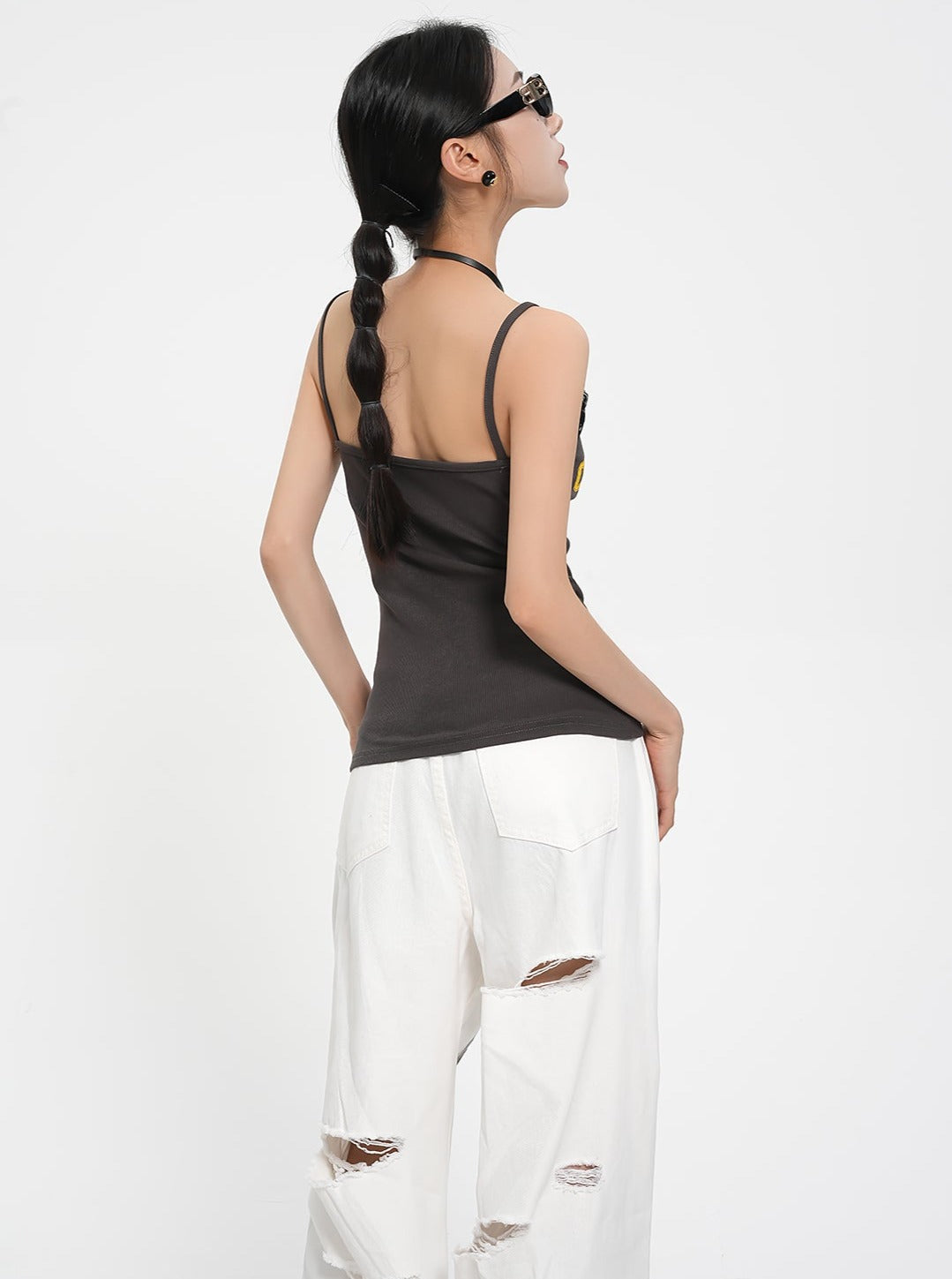 Lace Stitched Lettered Top