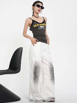 Lace Stitched Lettered Top