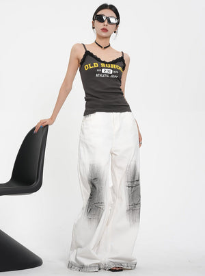 Lace Stitched Lettered Top