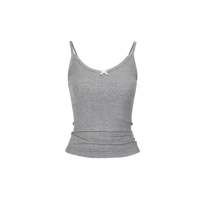 Lace Stitching Bow Top