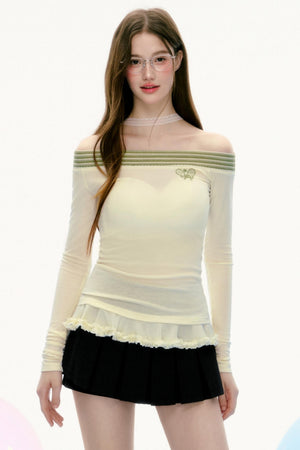 Lace Stitching Slim Long-Sleeved T-Shirt