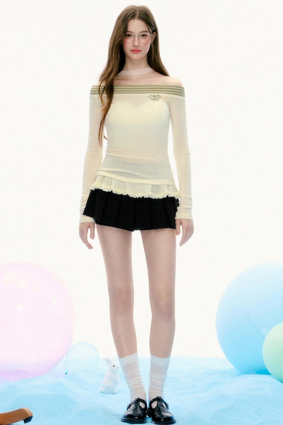 Lace Stitching Slim Long-Sleeved T-Shirt