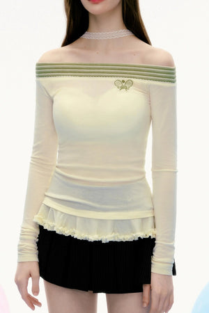 Lace Stitching Slim Long-Sleeved T-Shirt
