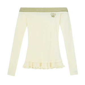 Lace Stitching Slim Long-Sleeved T-Shirt