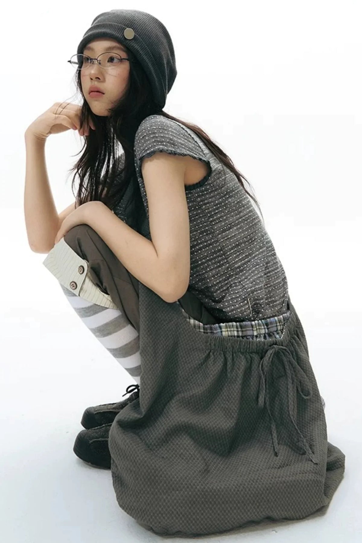Lace Striped Retro Top