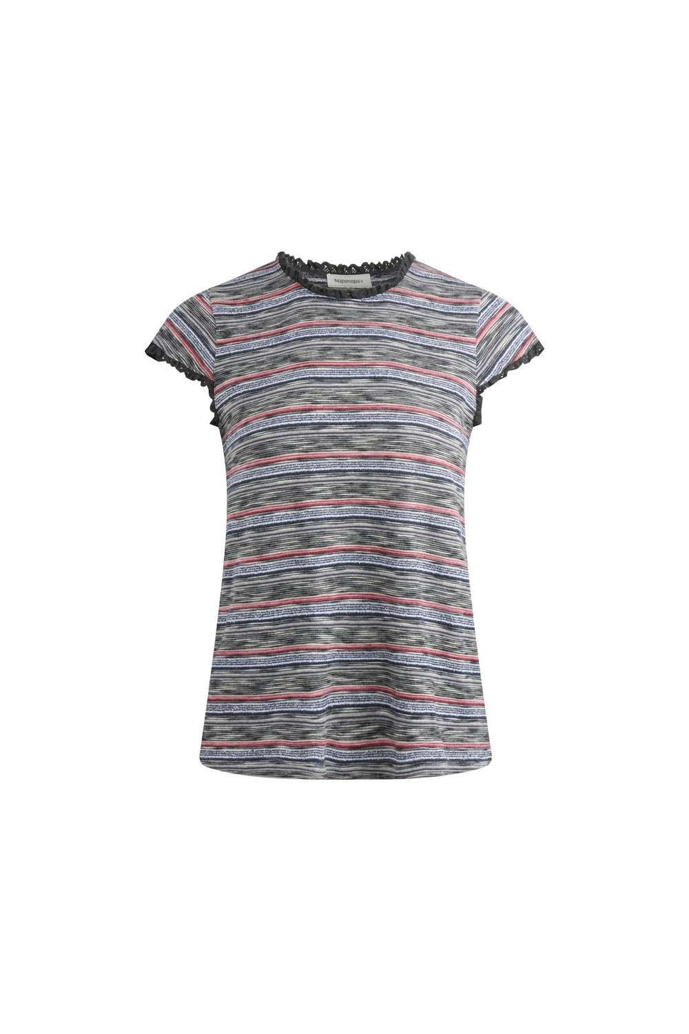 Lace Striped Retro Top