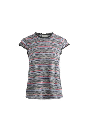 Lace Striped Retro Top