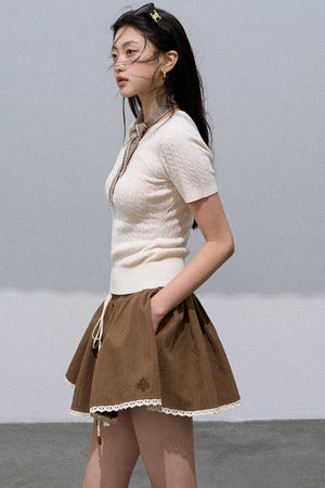 Lace Texture A-Line Skirt