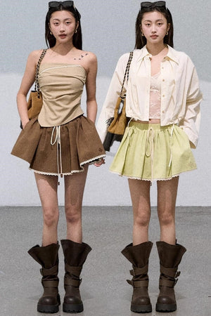 Lace Texture A-Line Skirt