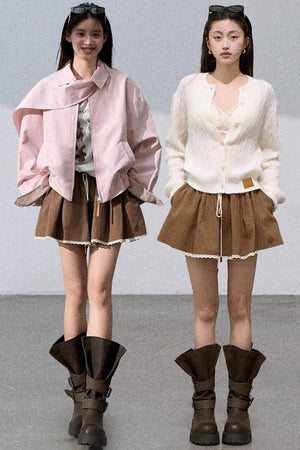Lace Texture A-Line Skirt