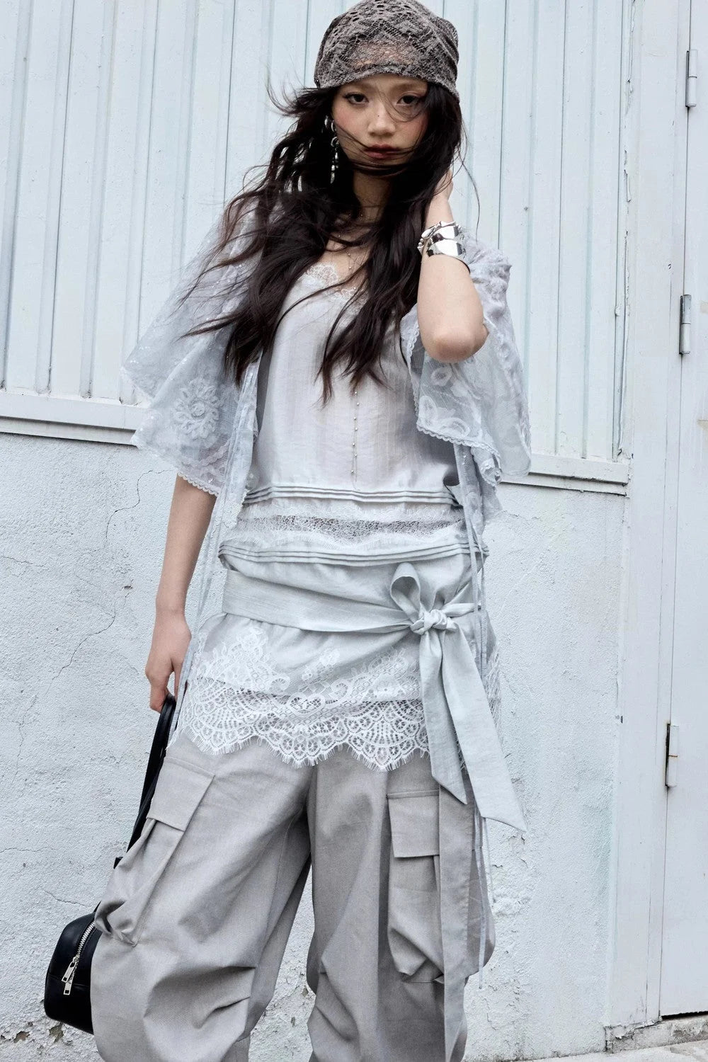 Lace Textured Satin Camisole