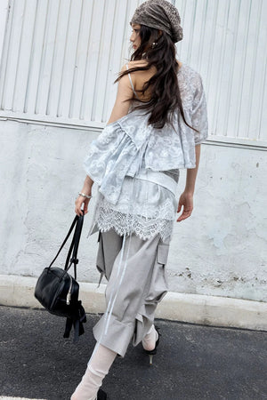 Lace Textured Satin Camisole