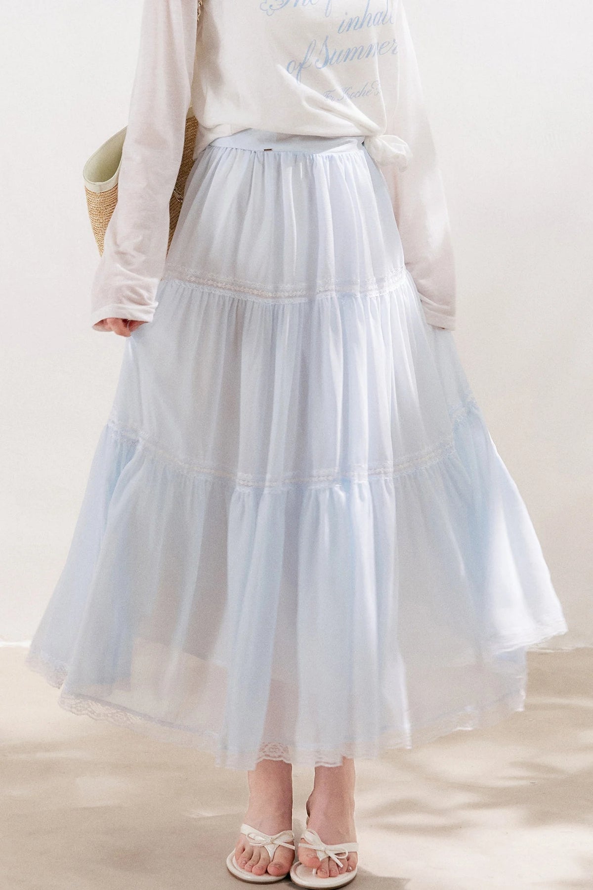 Lace Tiered Long Skirt