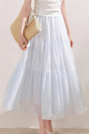 Lace Tiered Long Skirt