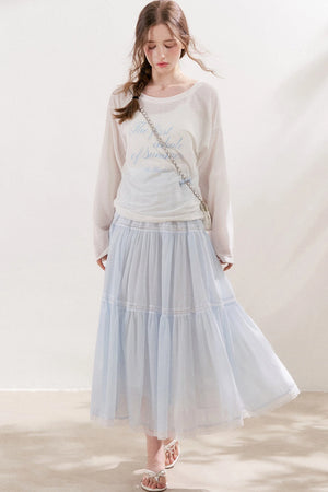 Lace Tiered Long Skirt