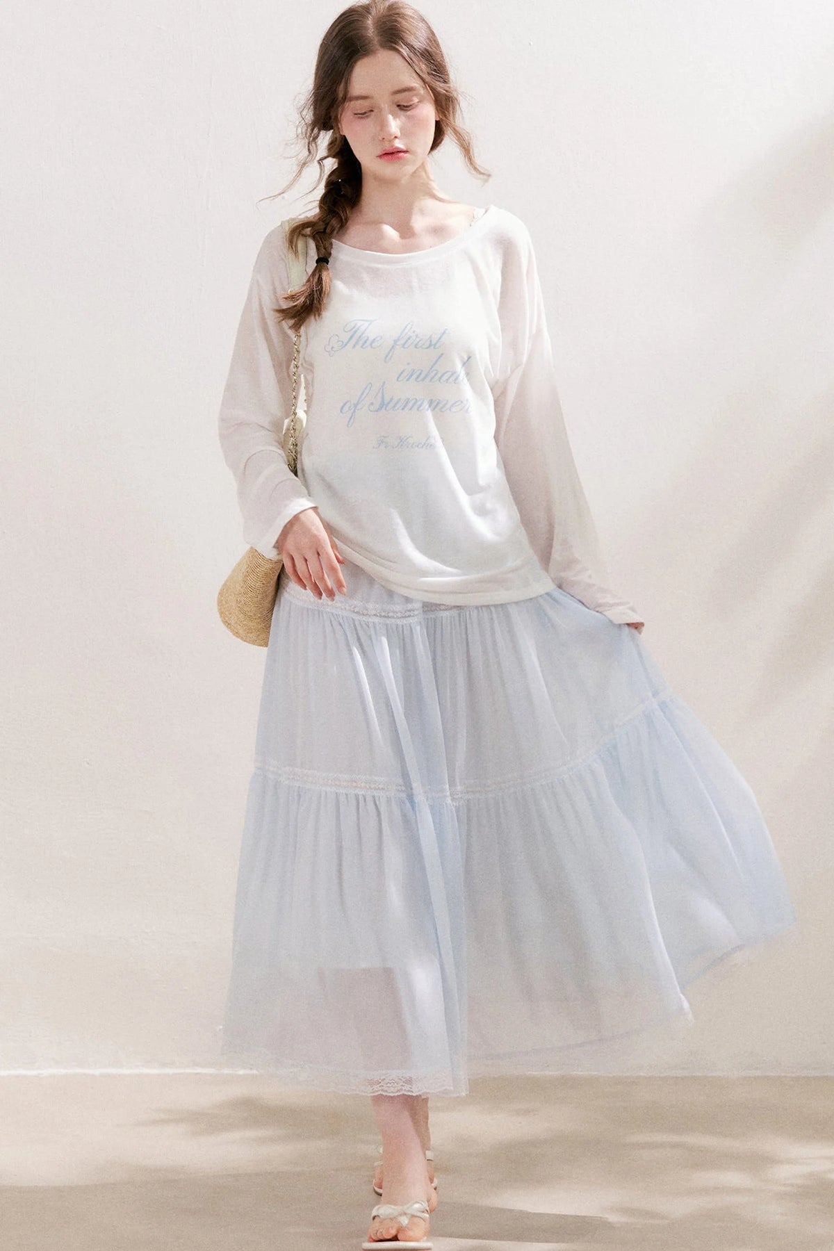 Lace Tiered Long Skirt