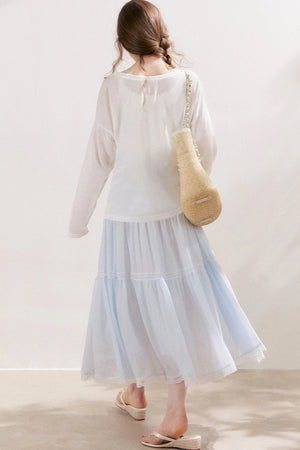 Lace Tiered Long Skirt