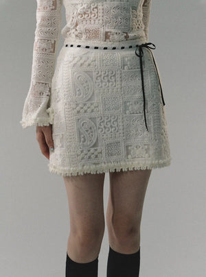 Lace top with long skirt high-end two-piece Set