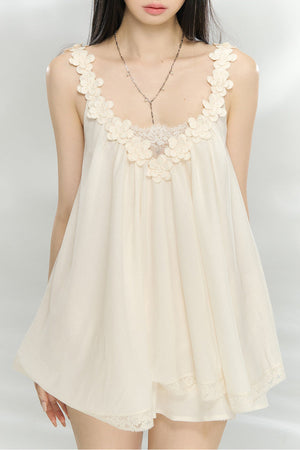 Lace Trim Acetate Two-Piece Set-Up