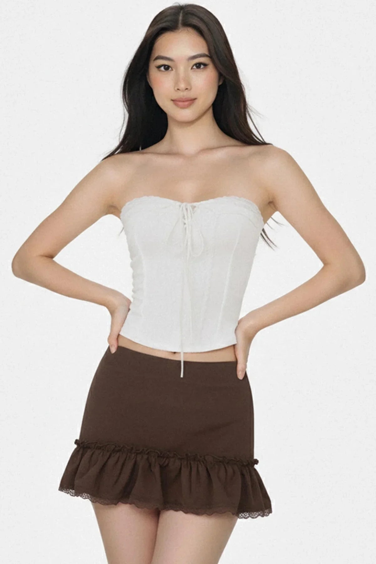 Lace Trim Knit Vest