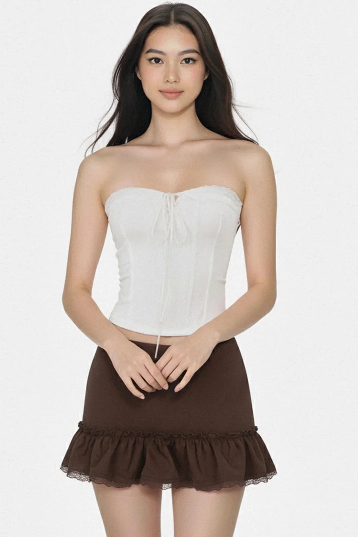 Lace Trim Knit Vest