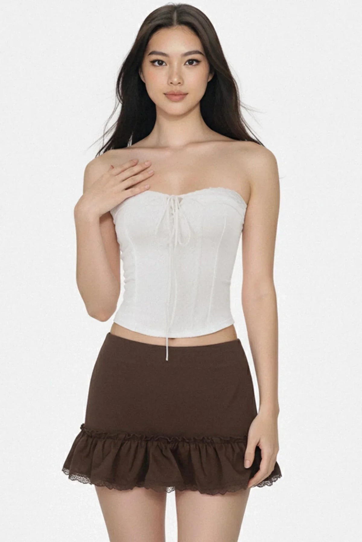 Lace Trim Knit Vest