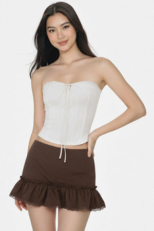 Lace Trim Knit Vest
