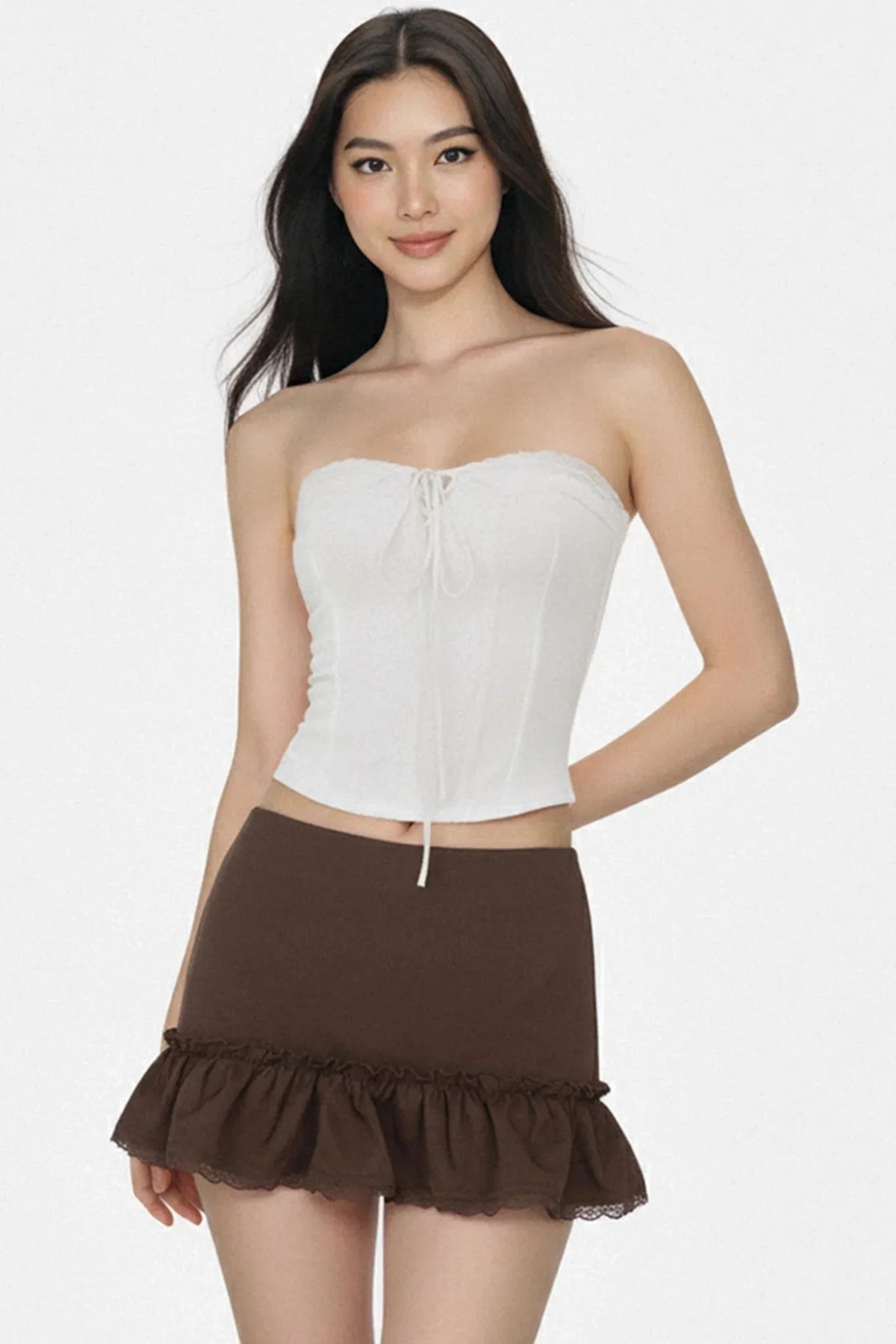 Lace Trim Knit Vest