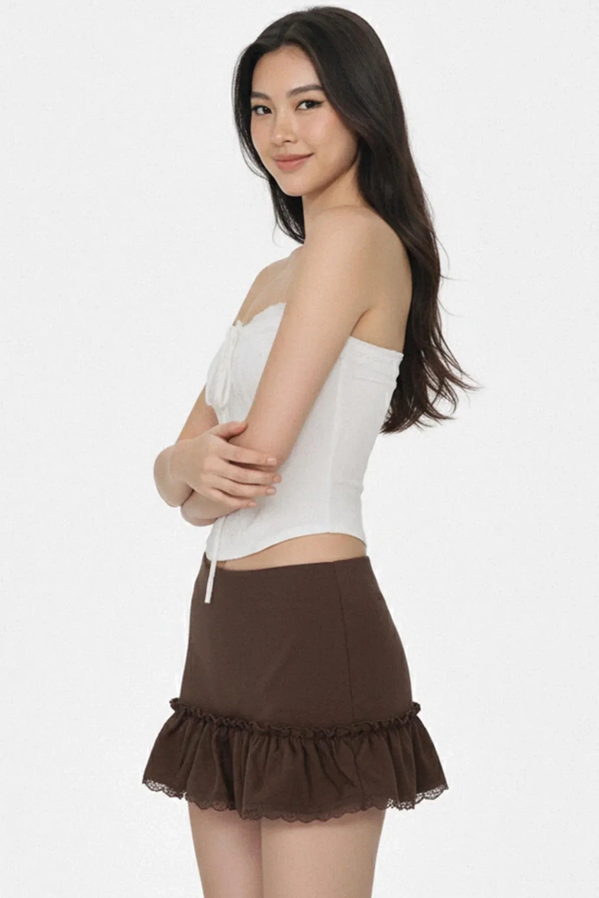 Lace Trim Knit Vest