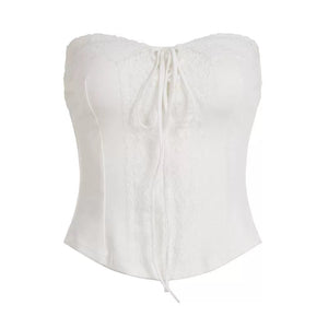 Lace Trim Knit Vest
