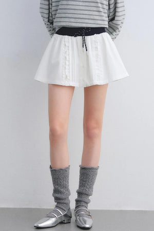 Lace Trim Patchwork Skirt