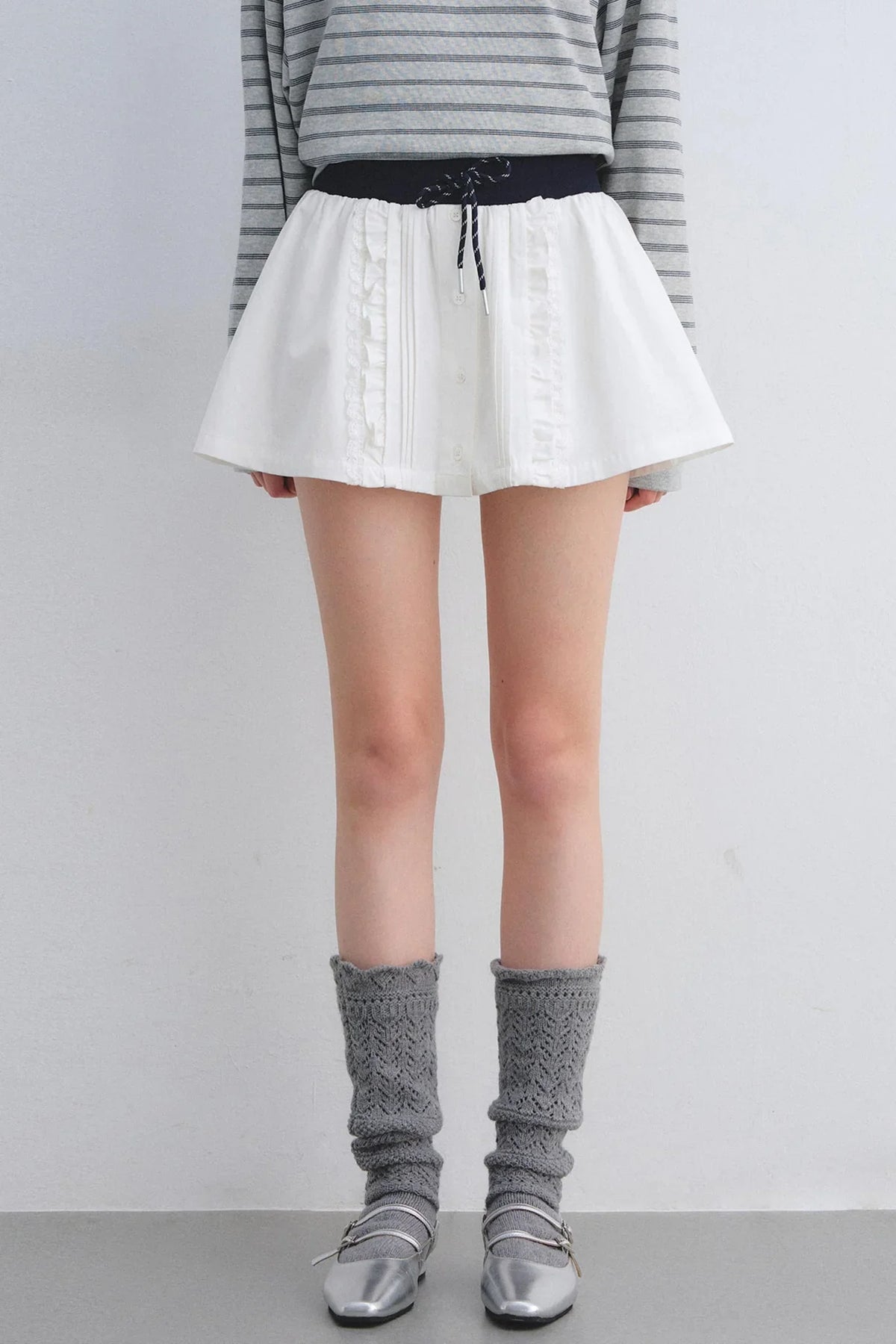 Lace Trim Patchwork Skirt