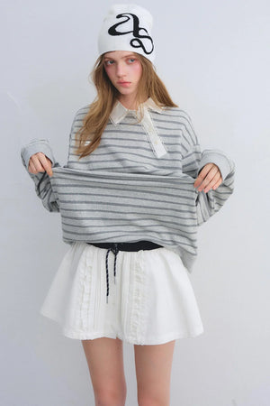 Lace Trim Patchwork Skirt